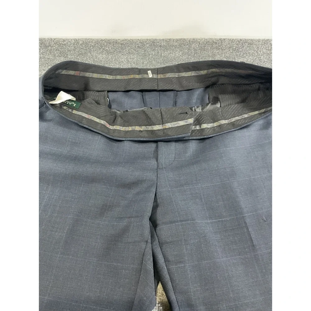 Lauren Ralph Lauren 100% Wool Dress Pants 42x30 Gray Natural Stretch Flat Front